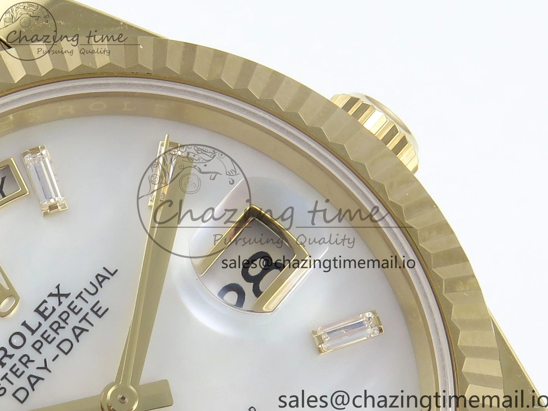 MiroTime 1219 Day Date 40 YG 228238 Noob 1:1 Best Edition White MOP Crystal Dial on President Bracelet A2836 (Gain Weight) Breathable 804